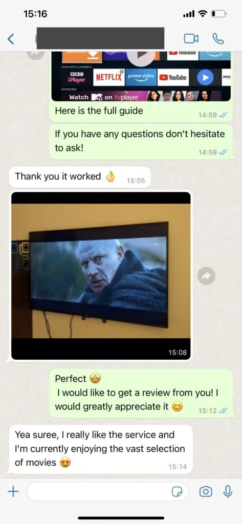 WhatsApp-schermopname klantactivatie 1